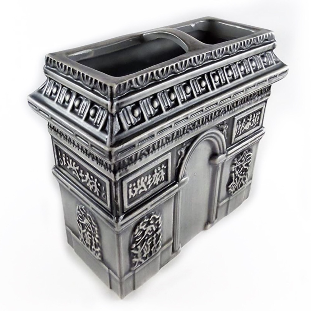 Paris Toothbrush Holder Arc de Triomphe Ceramic NEW Parisian French Country
